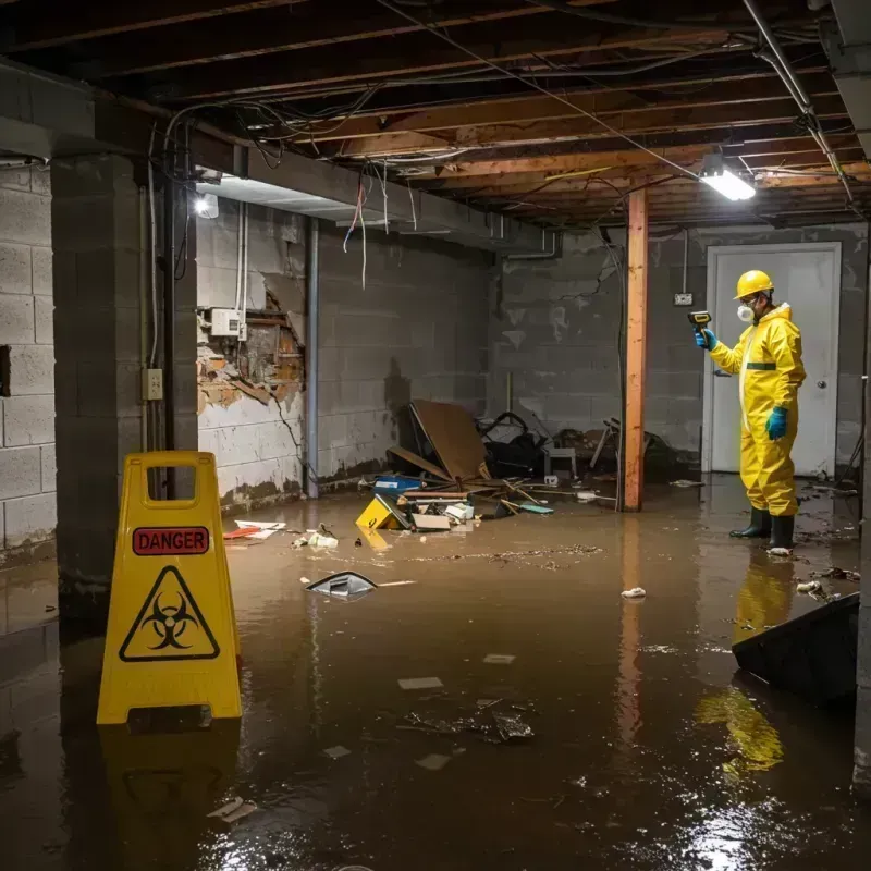 Flooded Basement Electrical Hazard in Chillicothe, IL Property